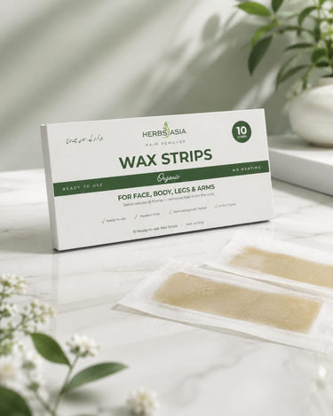 HerbsAsia Ready-to-Use Wax Strips for Face & Body, No Heating Needed