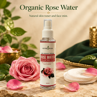 HerbsAsia organic rose water, natural skin toner and face mist, 100ml spray bottle