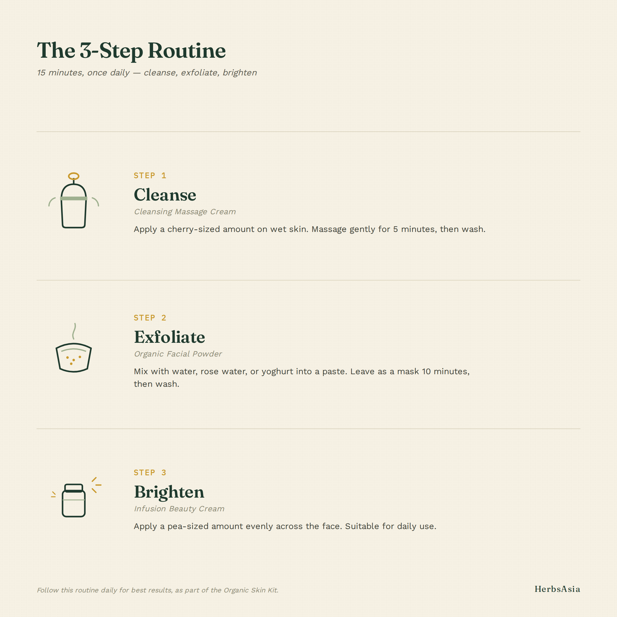 3-step natural skin care routine - chemical-free home facial for open pores, pigmentation and color brightening